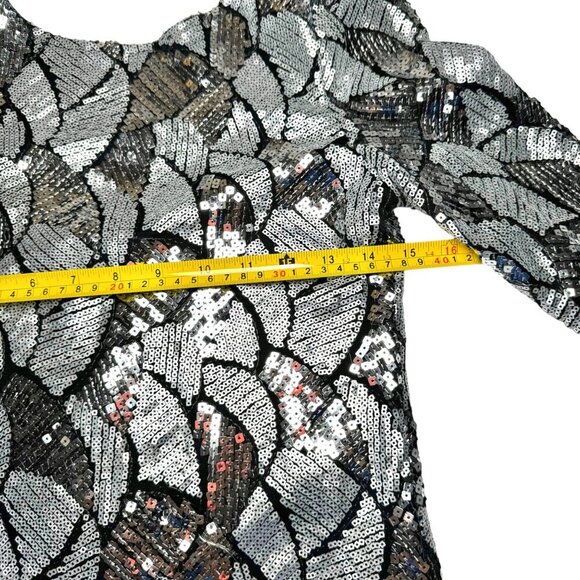 NWT Body Language Paris Sequin Mini Dress Sz.S Silver Cocktail Formal Coquette - Picture 8 of 13